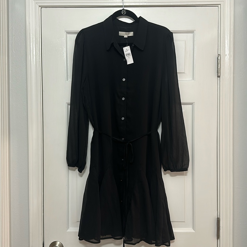 Loft Black Shirt Dress